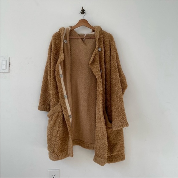 Free People Brown Warm Wishes
Hooded Sweater Teddy Jacket Cardigan - Picture 4 of 9